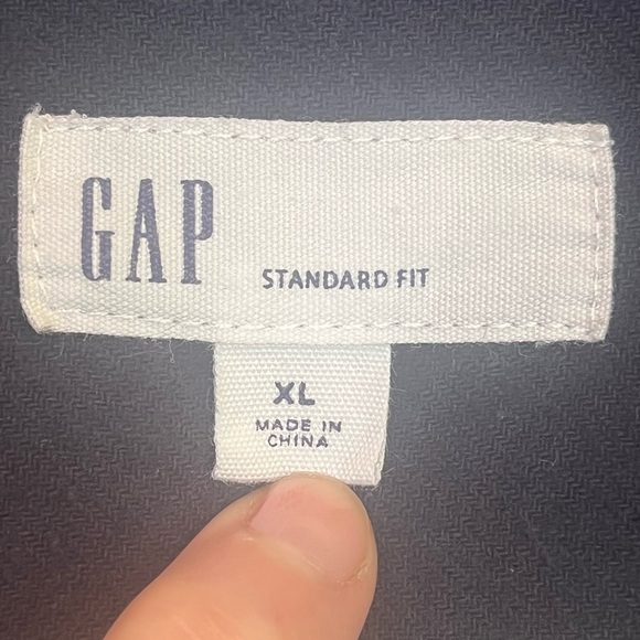 GAP Men's Chamois Button Up Shirt Sz XL Navy Blue Soft Overshirt - Picture 4 of 15